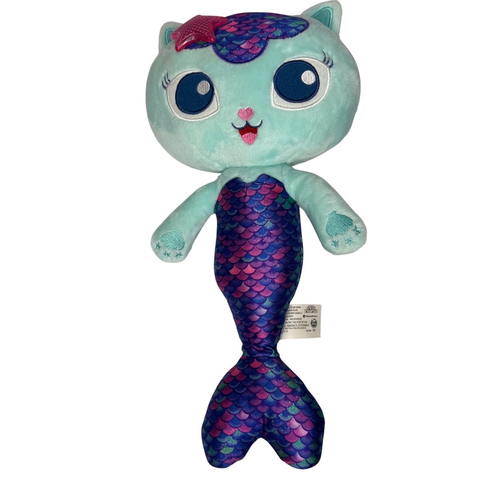 Gabby's Dollhouse Mercat Sing and Shine 14.5 in Plush Mermaid Cat Mint Purple